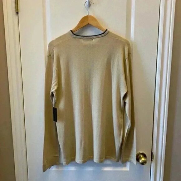 PT nternational Linen Sweater V Neck Pullover Lightweight Beige Size Large NWT - Picture 4 of 15